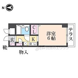 メルベールマウンテンヴィレッジ 4階1Kの間取り
