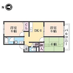 阪急伊丹線 伊丹駅 徒歩17分の賃貸アパート 2階3DKの間取り