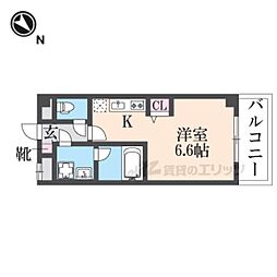 エール武庫之荘 ワンルームの間取図画像