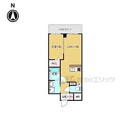 ＶＩＴＡ荒本 2階1LDKの間取り