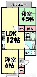 シティーコーポ山本 2LDKの間取図画像