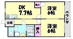 レナート鶴原2 2DKの間取図画像