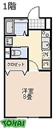 MAJESTIC 松阪　1st 1階1Kの間取り