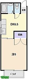 プチマンションウエストアーク 1階1DKの間取り