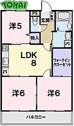 レジデンス善 3階3LDKの間取り