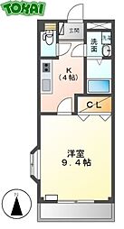メゾン花　壱番館 1階1Kの間取り