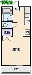 よいほハイツ ワンルームの間取図画像