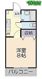 サンライズ都築1 1Kの間取図画像