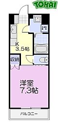 ミルキーウェイ 1Kの間取図画像