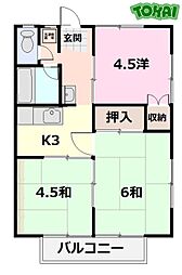 エーデルハイム 3Kの間取図画像