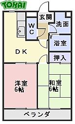 プレシャス 2DKの間取図画像