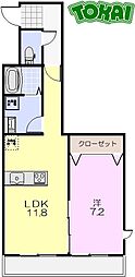 FaceMansion 1LDKの間取図画像