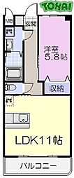 シャンティーク 1LDKの間取図画像