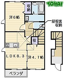 エムオー・ファイブB 2LDKの間取図画像