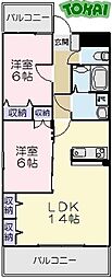 マイタウン松阪 2LDKの間取図画像