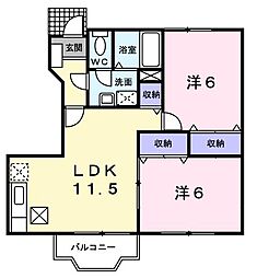 スターブライトC 2LDKの間取図画像