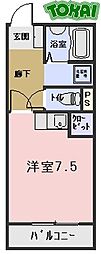 ロータリービルド松阪 ワンルームの間取図画像