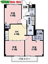 イルコリーヌ 2階3DKの間取り