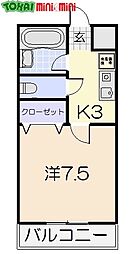 レスポールI 1階1Kの間取り