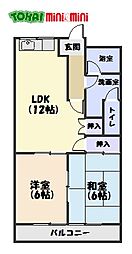 ルイール21 1階2LDKの間取り