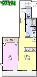 Face Mansion 5階1LDKの間取り