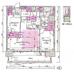 HARUMI FLAG SEA VILLAGEA棟 2LDKの間取図画像