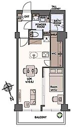 日興児玉パレス南青山 1LDKの間取図画像