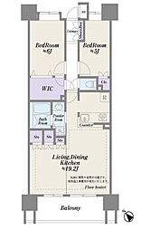 クレストシティレジデンス 2LDKの間取図画像
