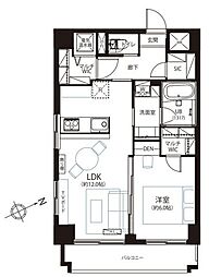 キョウエイハイツ田町 1LDKの間取図画像