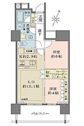 ザ・パークハウス市ヶ谷 2LDKの間取図画像