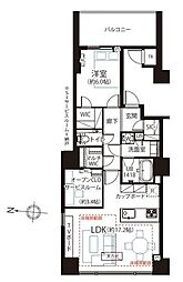 ワールドシティタワーズキャピタルタワーC1棟 1SLDKの間取図画像