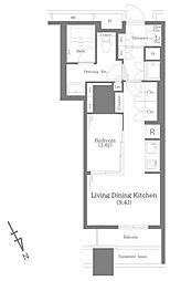 パークコート神宮前 1LDKの間取図画像