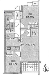 スターロイヤル久我山 2LDKの間取図画像