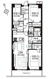 蒲田グリーンパーク 3LDKの間取図画像