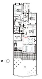 フラッツ鷺ノ宮 3LDKの間取図画像