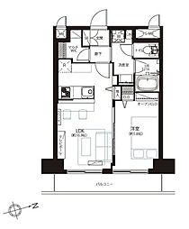 シャンボール恵比寿 1LDKの間取図画像