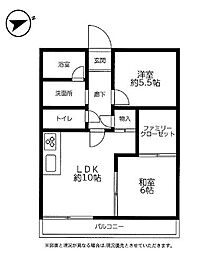 蒲田グリーンパーク 2LDKの間取図画像