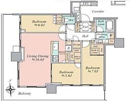 HARUMI FLAG SEA VILLAGEA棟 3LDKの間取図画像