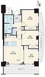 パークコート麻布十番三田ガーデン 3LDKの間取図画像