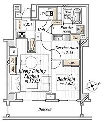 パーク・コート南青山ヒルトップレジデンス 1SLDKの間取図画像