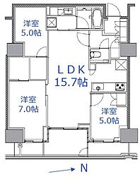 プラウドタワー芝浦 3LDKの間取図画像