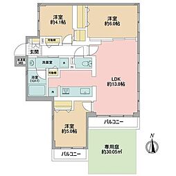 ナイスアーバン石川台 3LDKの間取図画像