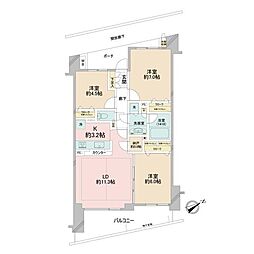 中野坂上パーク・ホームズ 3LDKの間取図画像