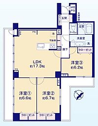 シェトワ代々木 3LDKの間取図画像