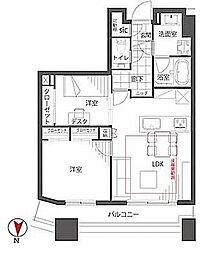 コンシェリア西新宿タワーズウエスト 2LDKの間取図画像