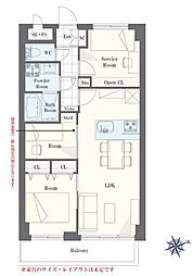 メゾンドール明石 2SLDKの間取図画像