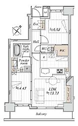 シャリエ三軒茶屋 2LDKの間取図画像
