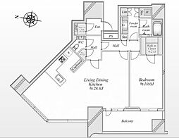 パークコート渋谷ザタワー 1LDKの間取図画像