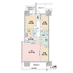 グランドメゾン品川シーサイドの杜 3LDKの間取図画像