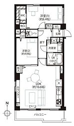 都立大アーバンハイム 2LDKの間取図画像